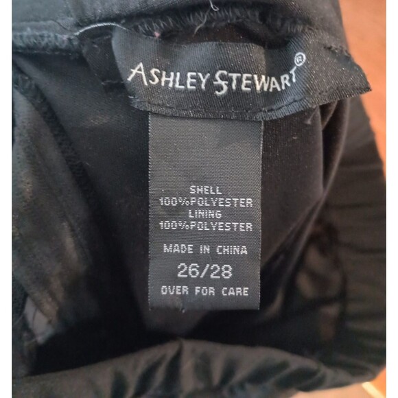 Ashley Stewart Black Polka Dot Lined Stretch Waist Zip Skirt Plus Size 26 / 28 - Picture 2 of 6